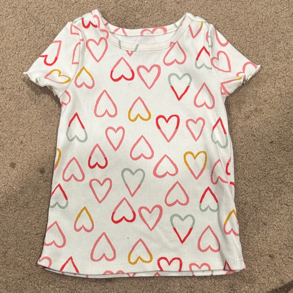 Girls Heart Patterned T-Shirt
